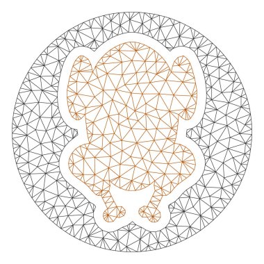 Tavuk Çanak Poligonal Çerçeve Vektör Örgü İllüstrasyon