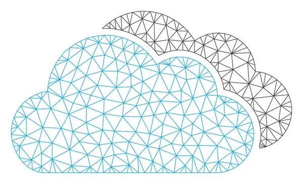 Nubes Marco poligonal Vector Malla Ilustración — Vector de stock