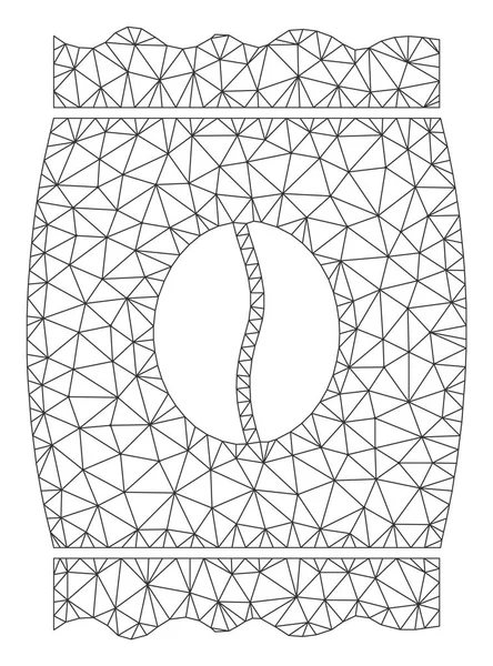 Пакет кавових зерен Багатокутна рамка Векторна сітка Ілюстрація — стоковий вектор