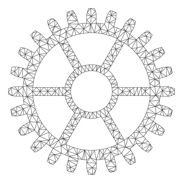 Uhr Rad polygonalen Rahmen Vektor Netz Illustration — Stockvektor