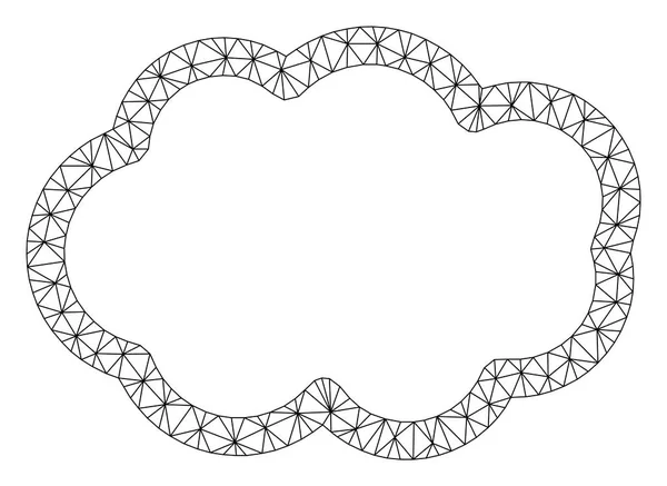 Nube marco poligonal Vector malla Ilustración — Vector de stock