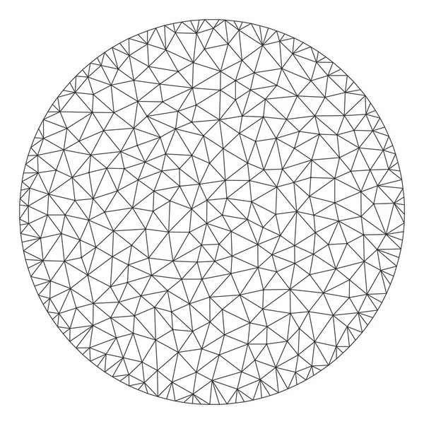 Ilustración de malla vectorial de marco poligonal de círculo — Vector de stock