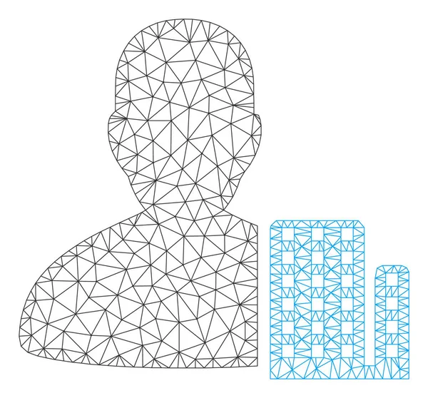 Şehir Mimarı Çokgen Çerçeve Vektör Örgü İllüstrasyon