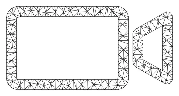 Kino polygonale Frame-Vektor-Netz-Illustration — Stockvektor