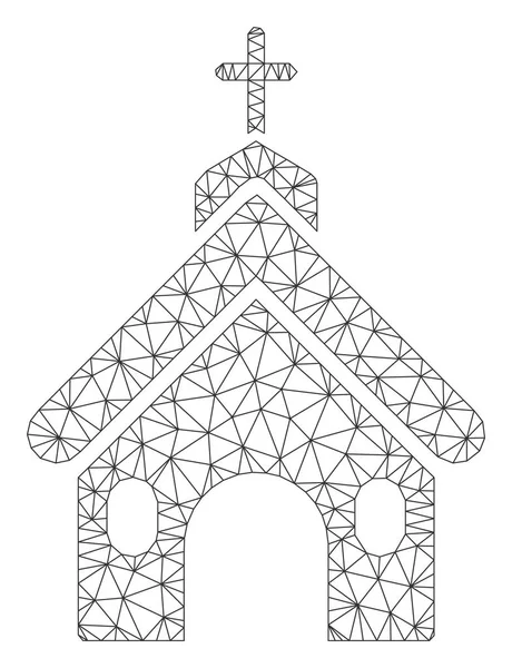 Church Polygonal Frame Vector Mesh Illustration — Stock Vector