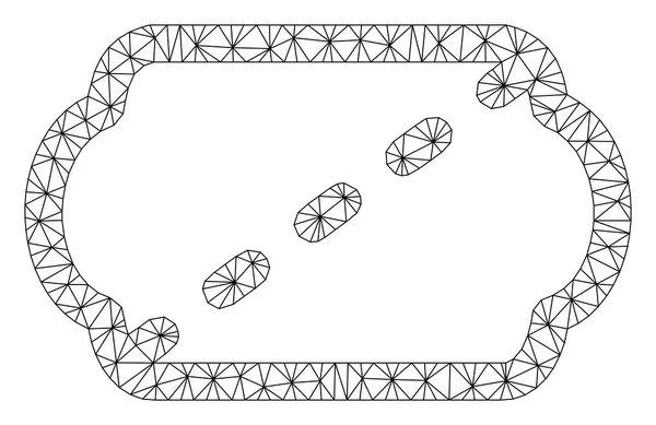 Illustrazione della maglia vettoriale della cornice poligonale del biglietto del cinema — Vettoriale Stock