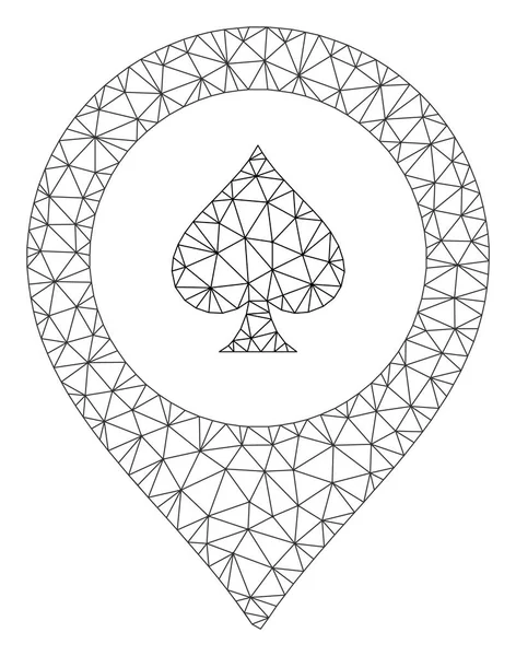 Illustration vectorielle de maille de cadre polygonal de marqueur de carte de casino — Image vectorielle