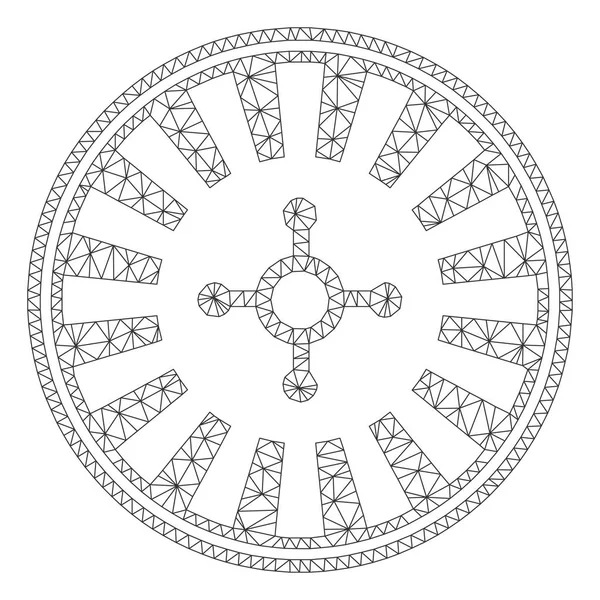 Ilustração poligonal da malha do vetor do quadro da roleta do casino — Vetor de Stock