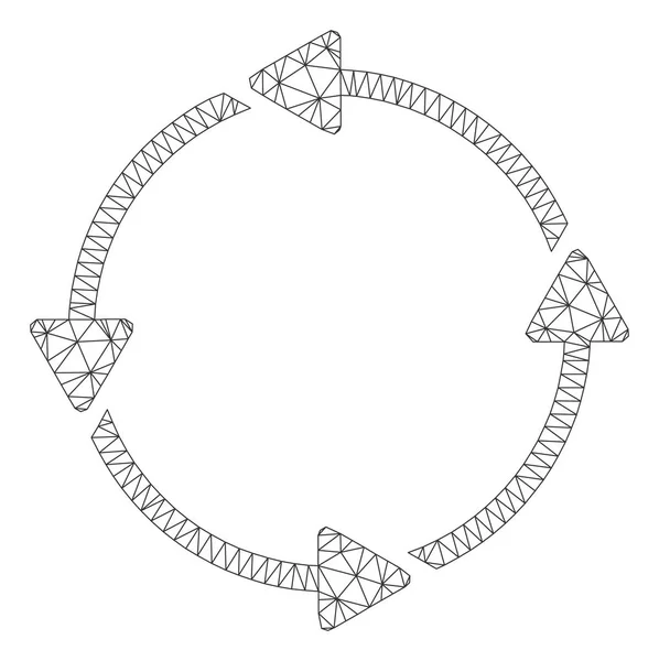 Kreisförmige Route polygonale Rahmenvektornetzabbildung — Stockvektor