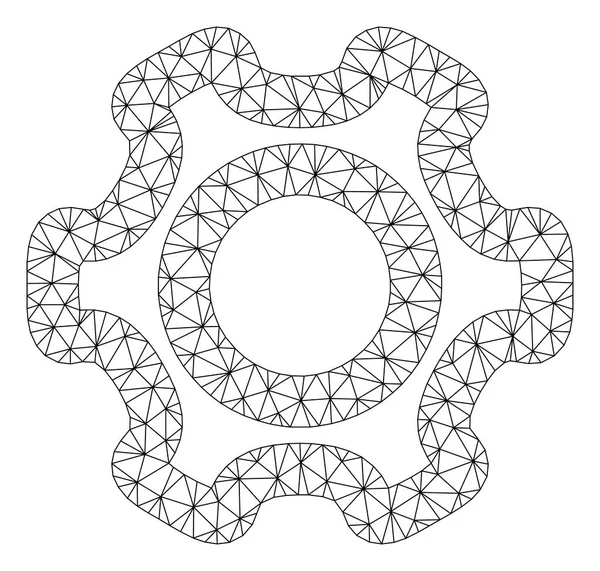 Cog Polygonal Frame Vector Mesh Ilustração — Vetor de Stock