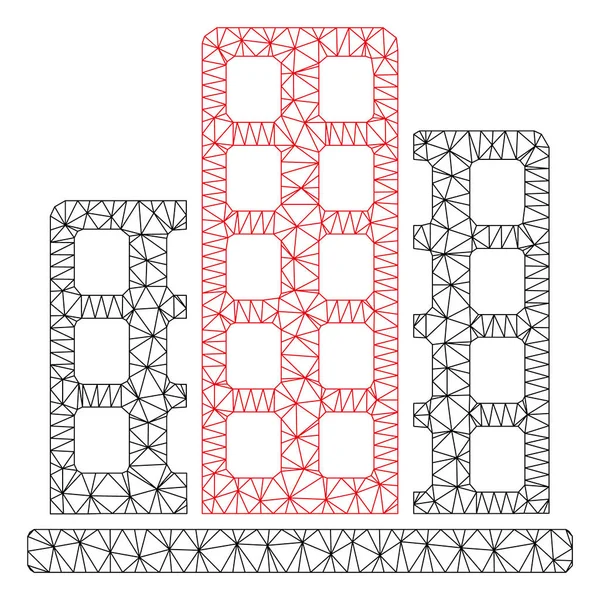 Stadt polygonalen Rahmen Vektor Netz Illustration — Stockvektor