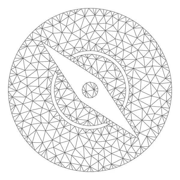 Illustration de maille vectorielle de cadre polygonal de compas — Image vectorielle