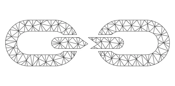 Kedje brytning månghörnigt ram vektor mesh illustration — Stock vektor