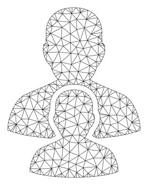 Erkek Çocuk Çokgen Çerçeve Vektör Örgü İllüstrasyon