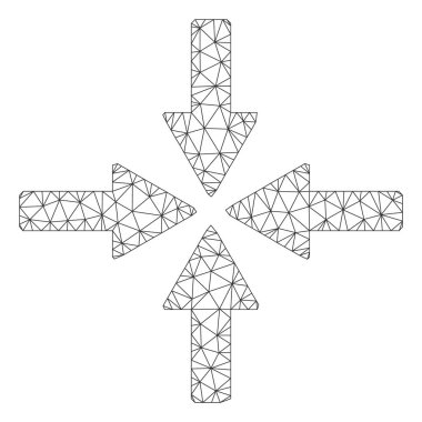 Collide Oklar Çokgen Çerçeve Vektör Örgü İllüstrasyon