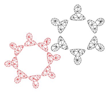 İşbirliği Çokgen Çerçeve Vektör Örgü İllüstrasyon