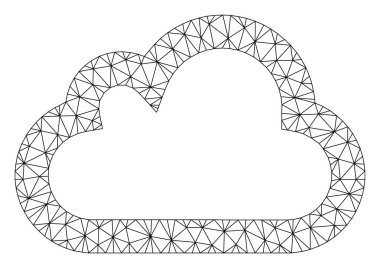 Bulut Çokgen Çerçeve Vektör Örgü İllüstrasyon