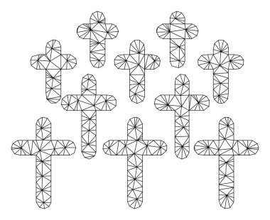 Mezarlık Poligonal Çerçeve Vektör Örgü İllüstrasyon