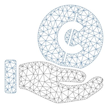 Cent Ödeme El Çokgen Çerçeve Vektör Örgü İllüstrasyon