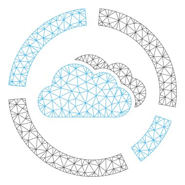 Bulut Diyagramları Çokgen Çerçeve Vektör Örgü İllüstrasyon