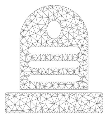 Mezarlık Taş Çokgen Çerçeve Vektör Örgü İllüstrasyon