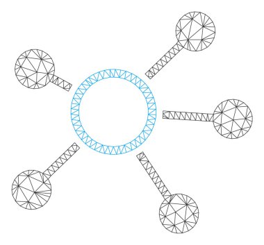 Bağlantılar Çokgen Çerçeve Vektör Örgü İllüstrasyon