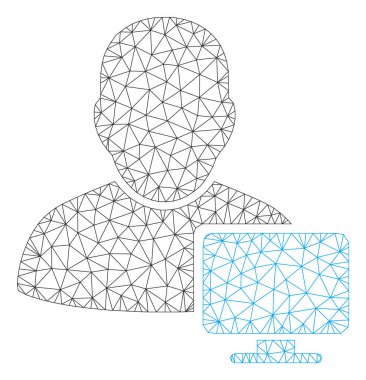 Bilgisayar Yöneticisi Çokgen çerçeve vektör Mesh Illüstrasyon