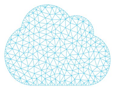 Bulut Çokgen Çerçeve Vektör Örgü İllüstrasyon