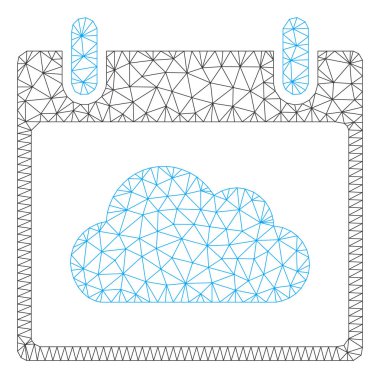 Bulut Takvim Günü Çokgen Çerçeve Vektör Örgü İllüstrasyon