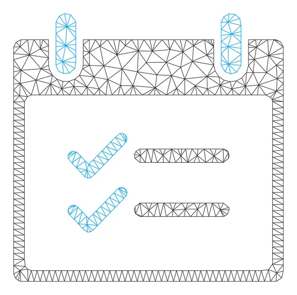 Éléments de contrôle Illustration de maille vectorielle de cadre polygonal de jour de calendrier — Image vectorielle