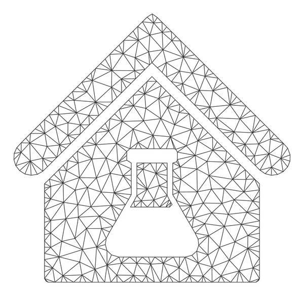 化学实验室建筑多边形框架矢量网格插图 — 图库矢量图片