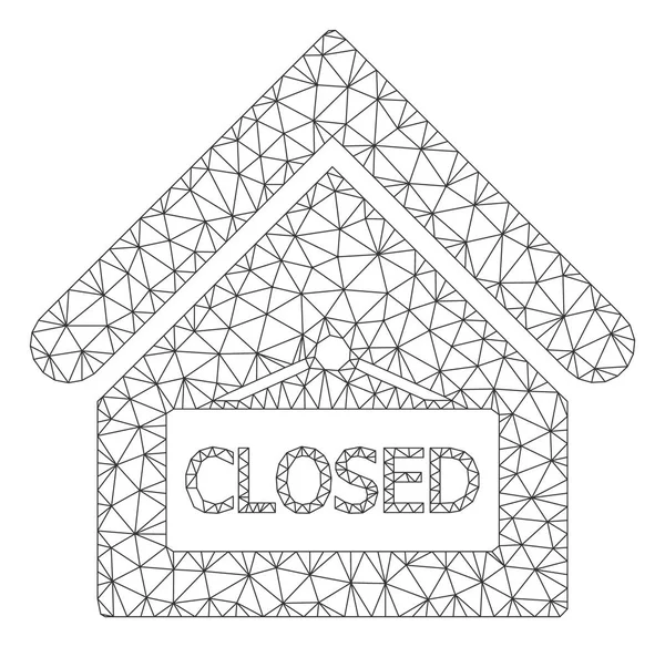 Ilustración de malla vectorial de marco poligonal de oficina cerrada — Archivo Imágenes Vectoriales