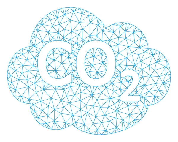 Co2 cloud polygonal frame vektor mesh illustration — Stockvektor