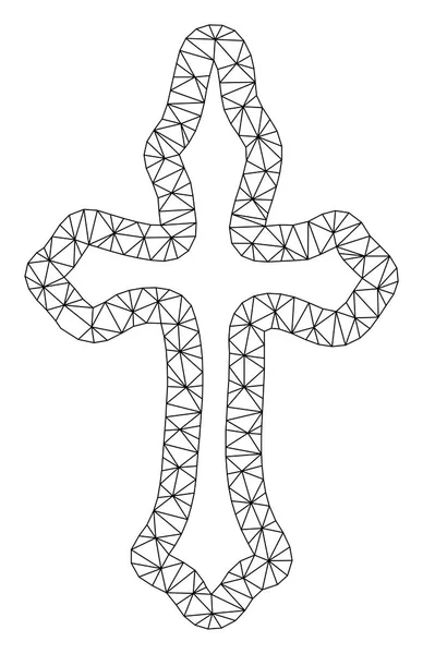 Ilustración de malla vectorial marco poligonal de Christian Cross — Vector de stock