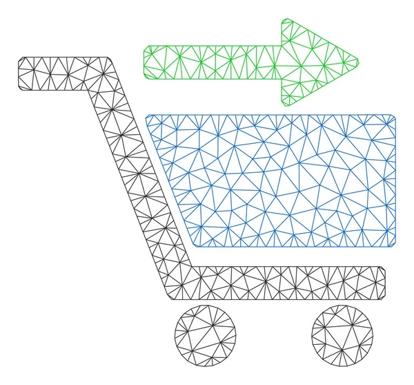 Проверьте Cart Polygonal Frame Vector Mesh Illustration — стоковый вектор