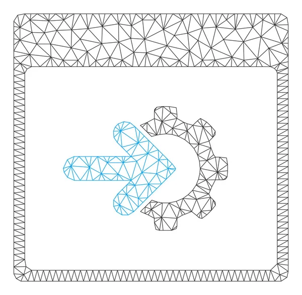 Cog Integración Calendario Página Marco poligonal Vector Malla Ilustración — Vector de stock