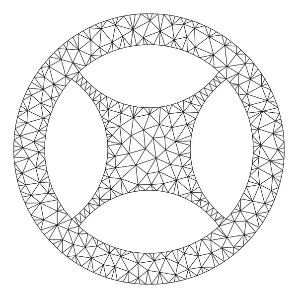 Illustration de maille vectorielle de cadre polygonal de roue vide d'horloge — Image vectorielle