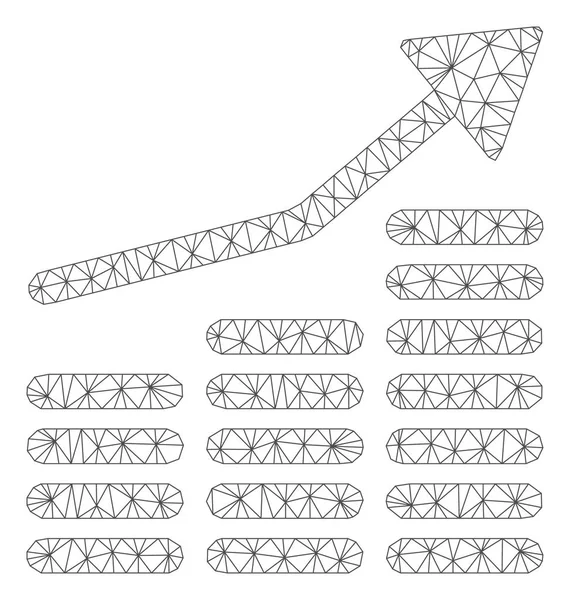 Munten diagram veelhoekige frame vector mesh illustratie — Stockvector