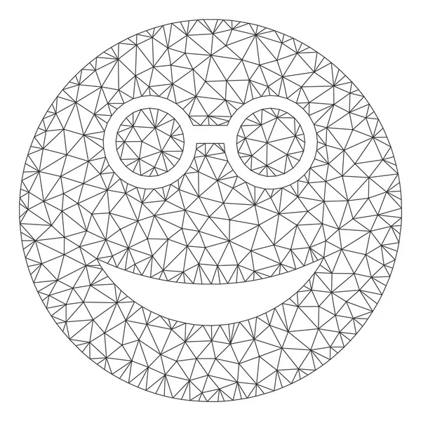 Ilustração poligonal esperta da malha do vetor do quadro de Smiley — Vetor de Stock