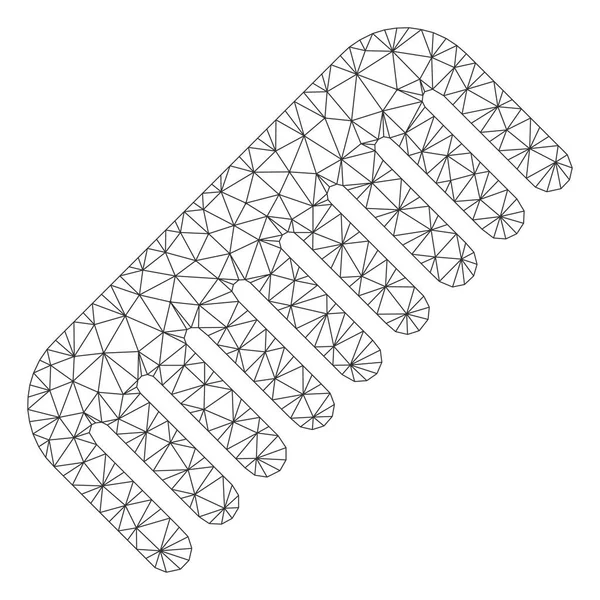 빗 다각형 프레임 벡터 메쉬 일러스트 — 스톡 벡터