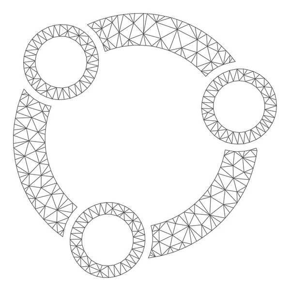 Illustration de maille vectorielle de cadre polygonal communautaire — Image vectorielle