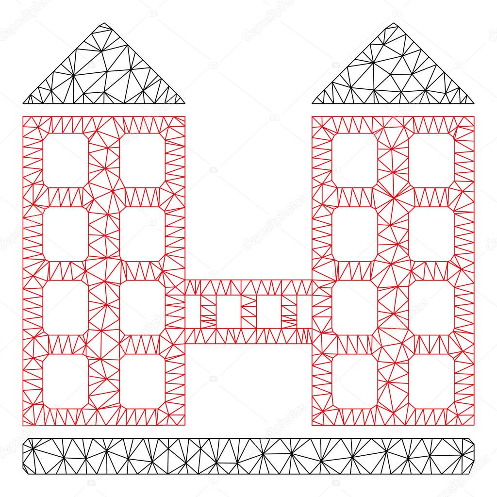 Company Building Polygonal Frame Vector Mesh Illustration