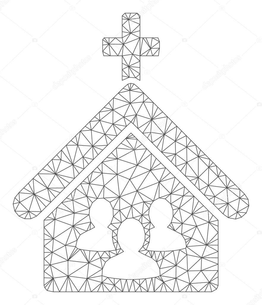 Church People Polygonal Frame Vector Mesh Illustration