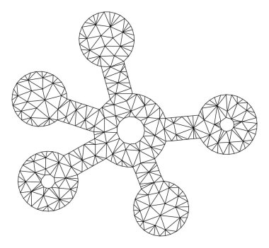 Bağlantılar Çokgen Çerçeve Vektör Örgü İllüstrasyon