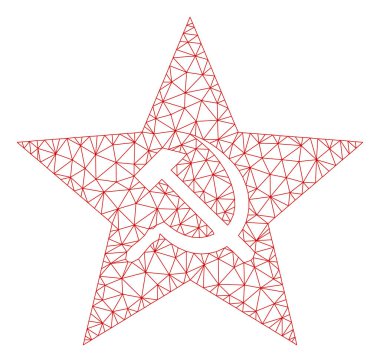 Komünizm Yıldız Çokgen Çerçeve Vektör Örgü İllüstrasyon