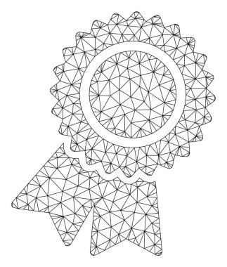 Belgelendirme Mührü Poligonal Çerçeve Vektör Örgü İllüstrasyon