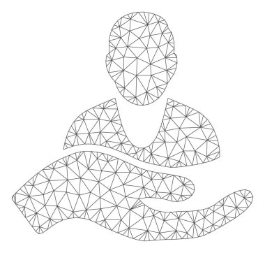 Müşteri Bakımı El Poligonal Çerçeve Vektör Örgü İllüstrasyon