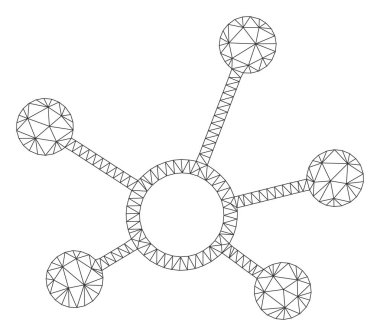 Bağlantı Linkler Çokgen Çerçeve Vektör Örgü İllüstrasyon