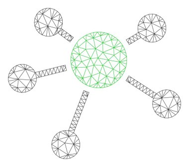 Bağlantılar Çokgen Çerçeve Vektör Örgü İllüstrasyon