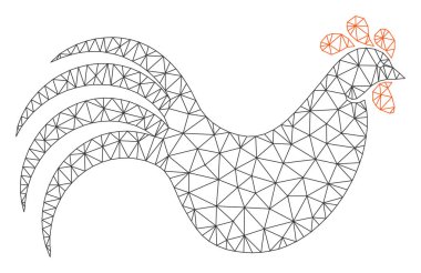 Tavuk Çokgen Çerçeve Vektör Örgü İllüstrasyon